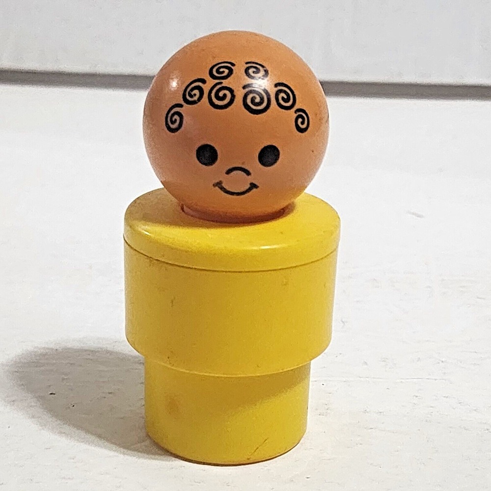 Vintage 1974 Fisher-Price Jumbo Oversized 3" Chunky Little People Figure Yellow